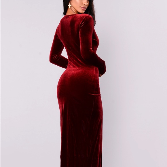 Fashion Nova Red Velvet Dress - Picture 6 of 8